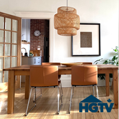 Image of Sachiko's living room with HGTV Home Tour logo